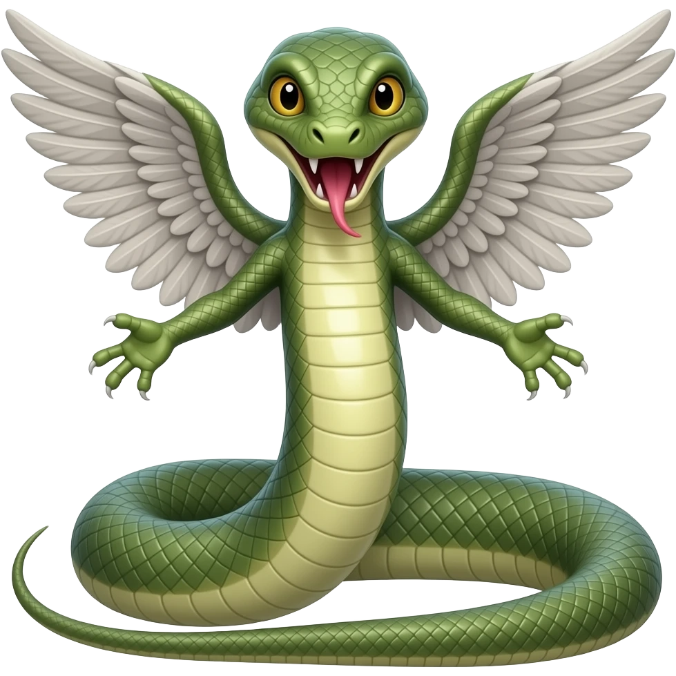 serpent with wings and arms and another head in the tail emoji