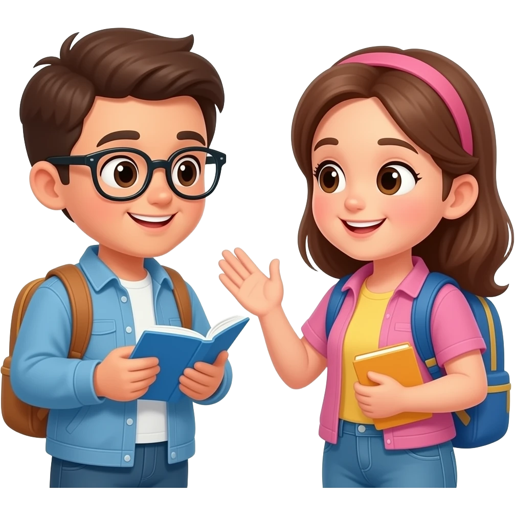 student communicating with one another emoji