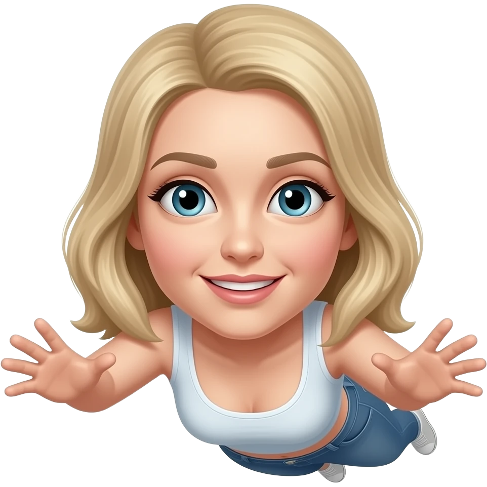 white woman faling emoji