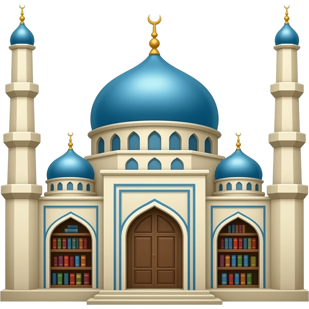 creat emoji for mosque library, transparent whitout background emoji
