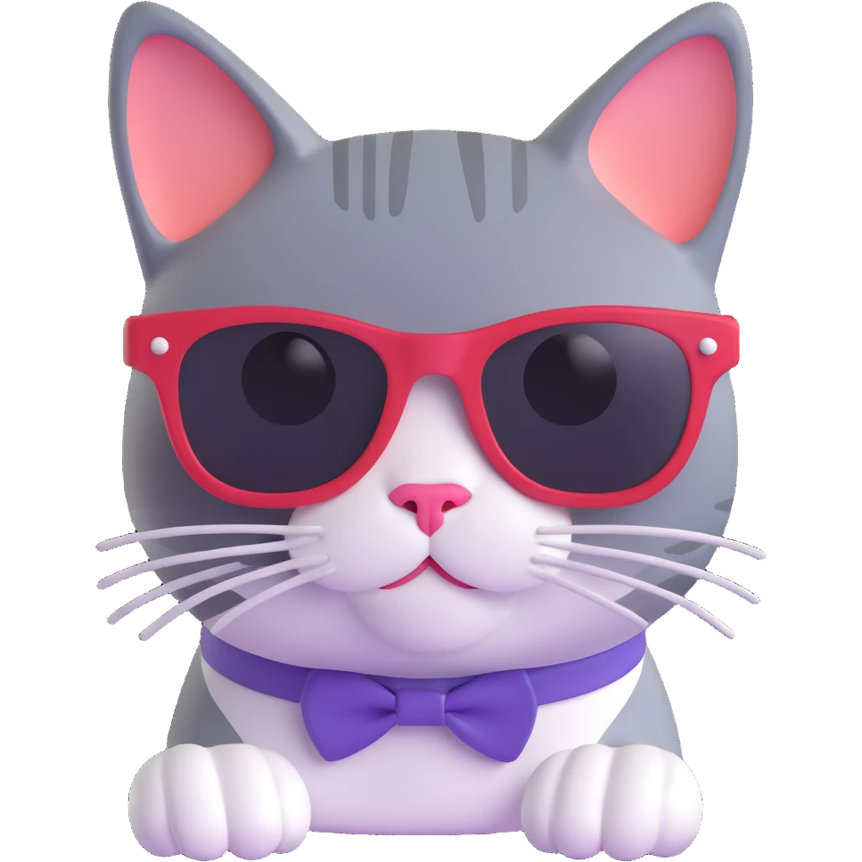 A cat wearing sunglasses emoji