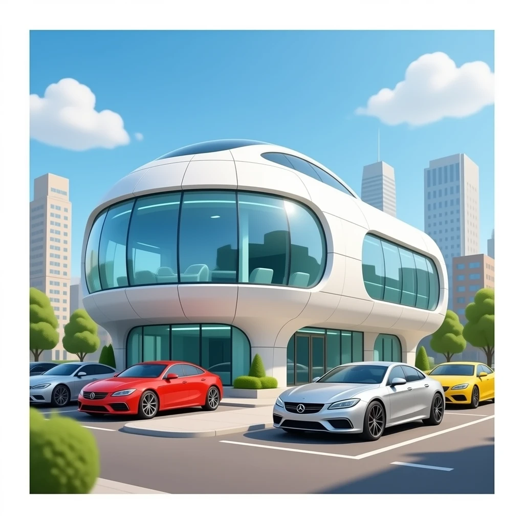 Giga house with cars emoji