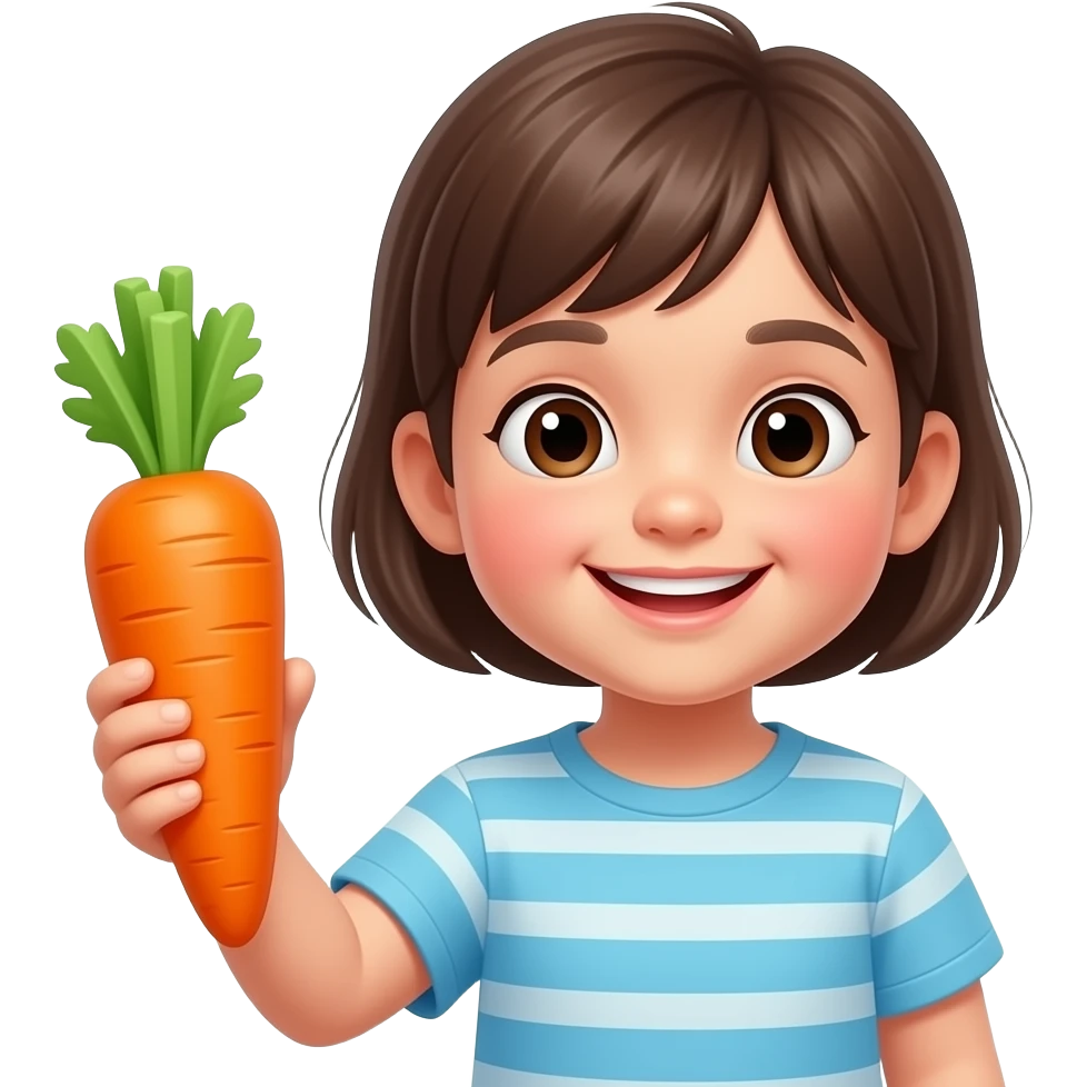 kid holding an carrot emoji