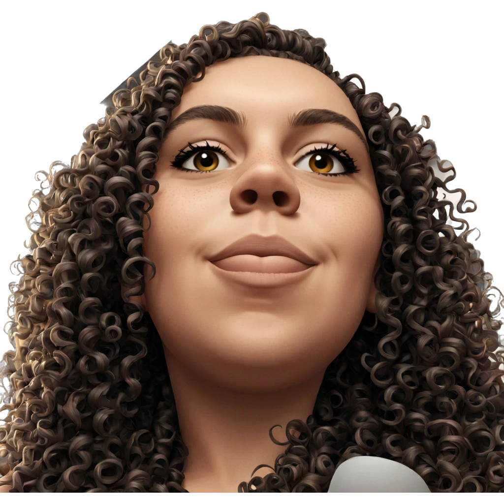 portrait of a girl with curls emoji