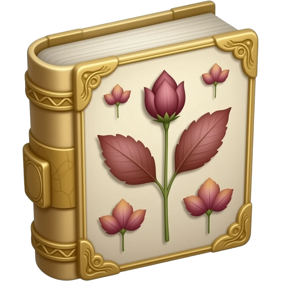 herbarium book floral petals emoji