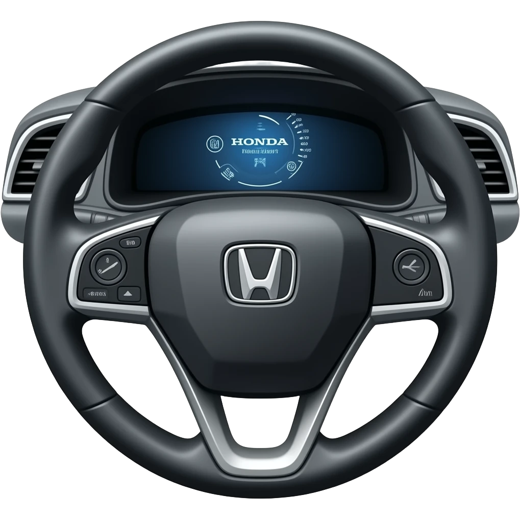 A Honda accord with a central display screen emoji