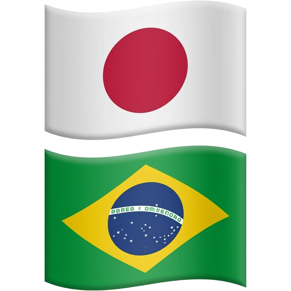 Bandeira do Japão antigo e do Brasil atual emoji