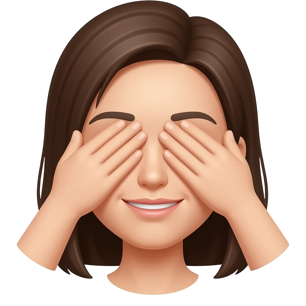 Two hands on the eyes emoji