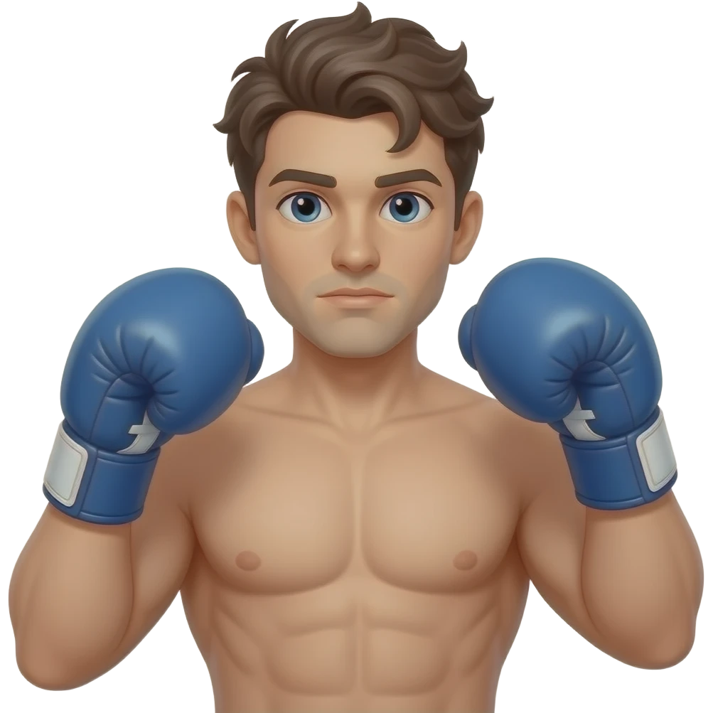 Adulto test morena pelo ondulado y con volumen entrenando boxeo emoji