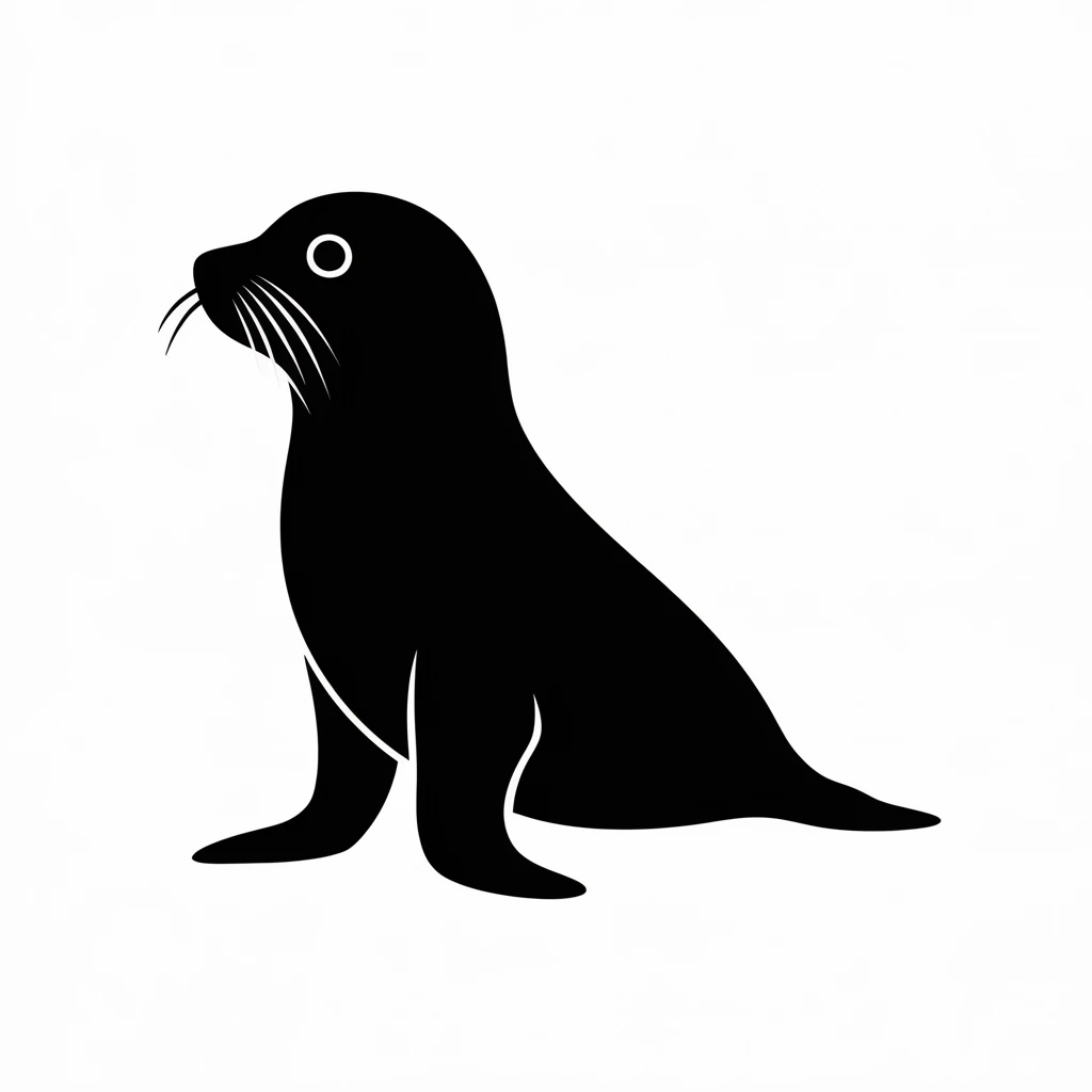 Seal icon black silhouette emoji
