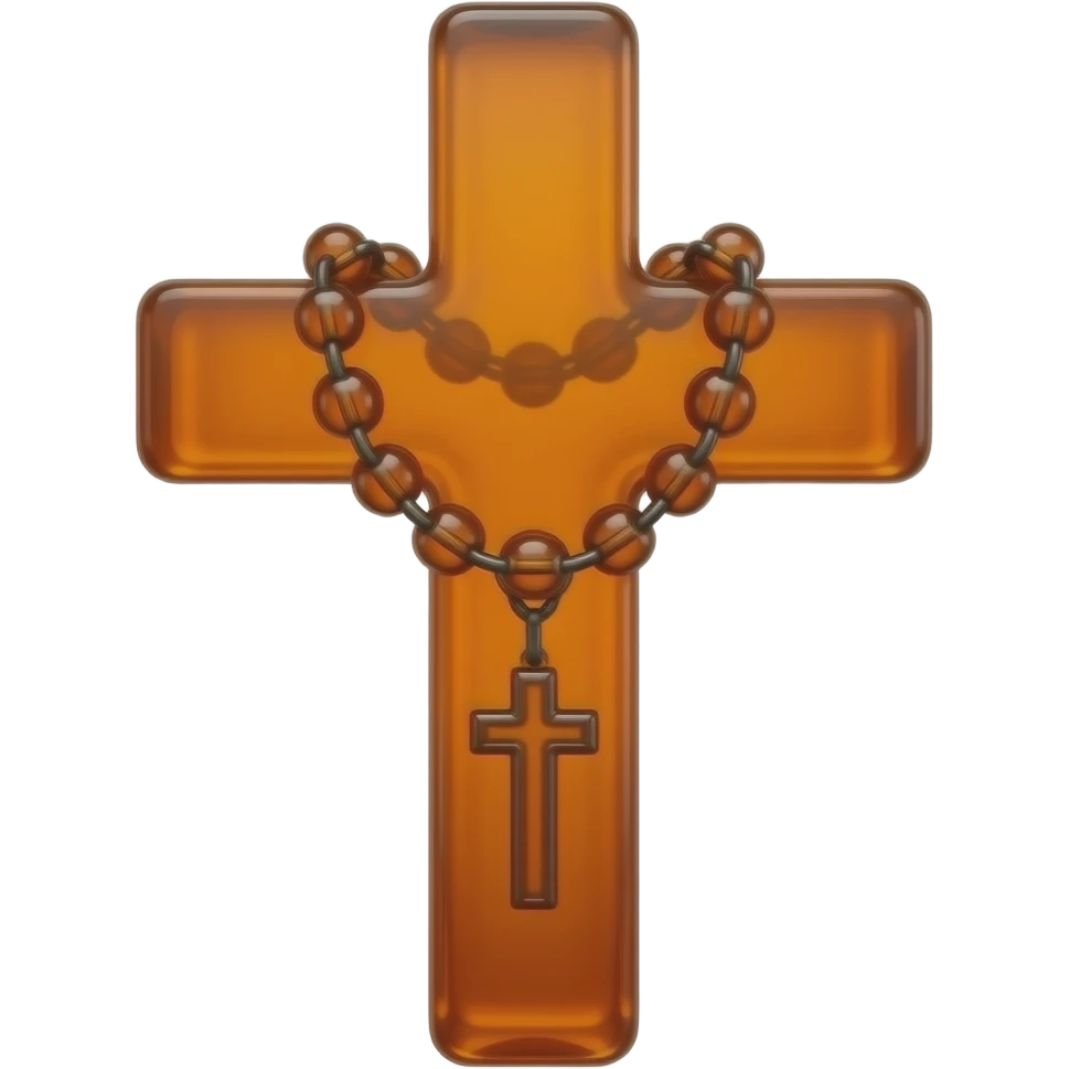 cruz sagrada dark orange  vidro brilhante com rosário dark orange vidro brilhante emoji
