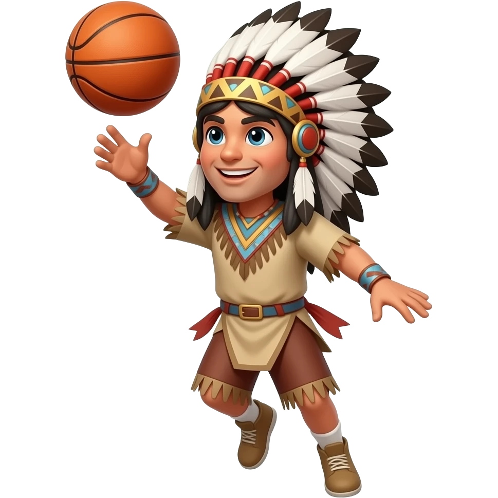 Indian chief playing basketball emoji