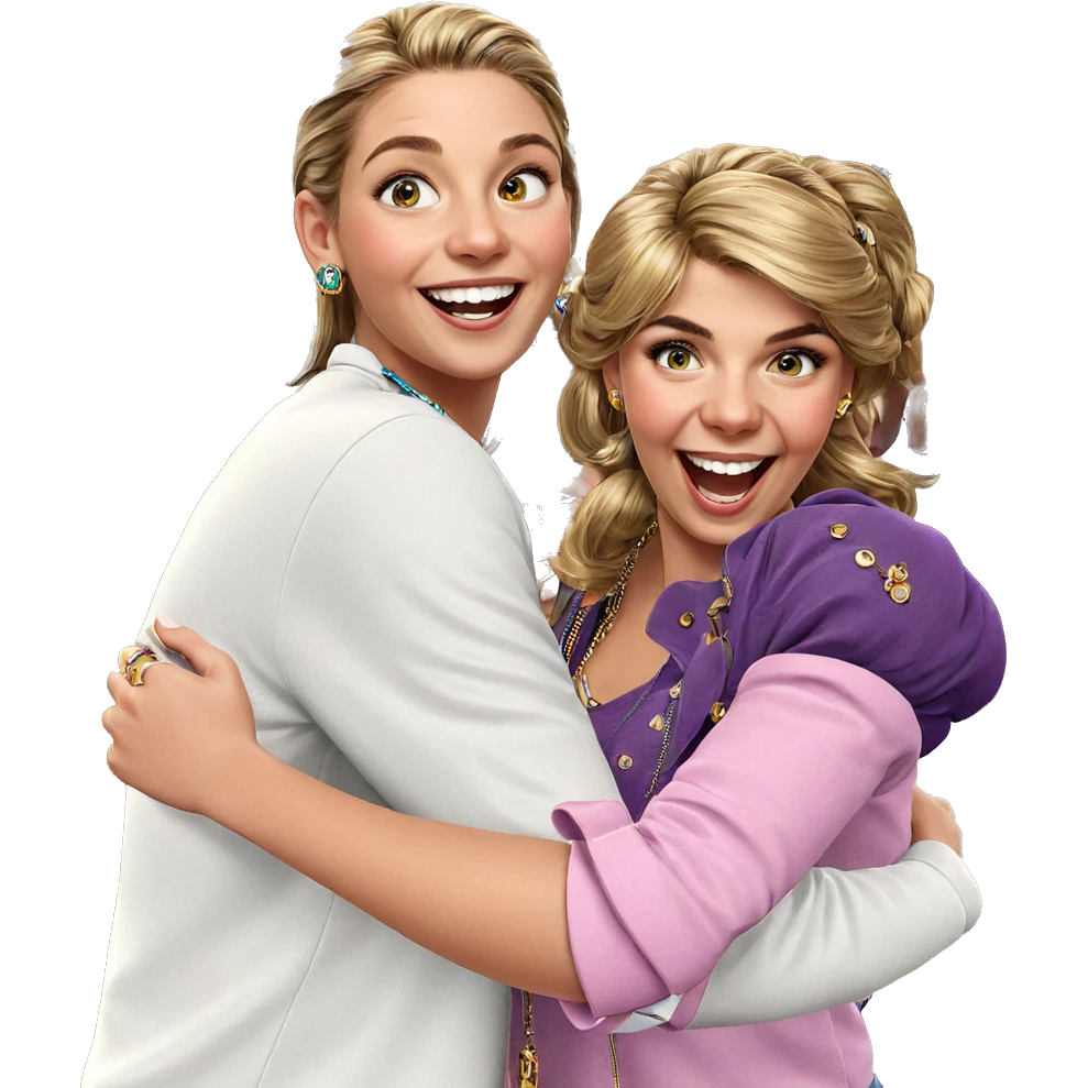 smiling girls with jewelry emoji