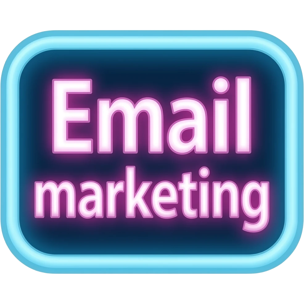 Email marketing neon sign emoji