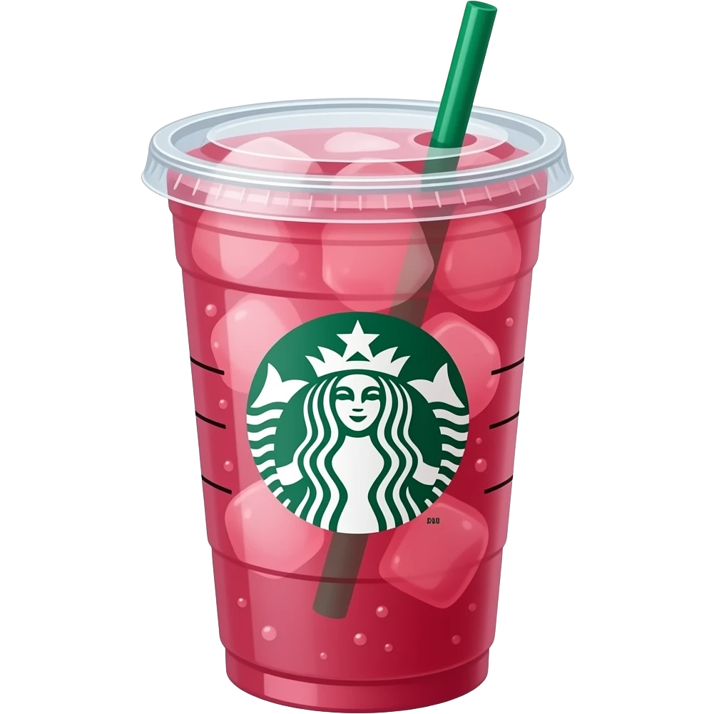 Starbucks iced pink hibiscus tea emoji