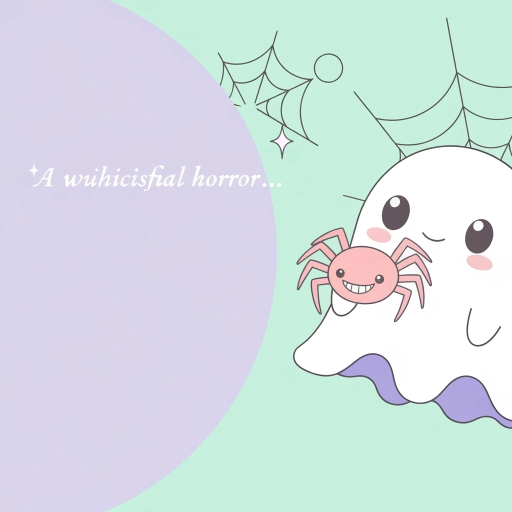 pastel horror banner, cute, expressive, minimal, variation 3 emoji