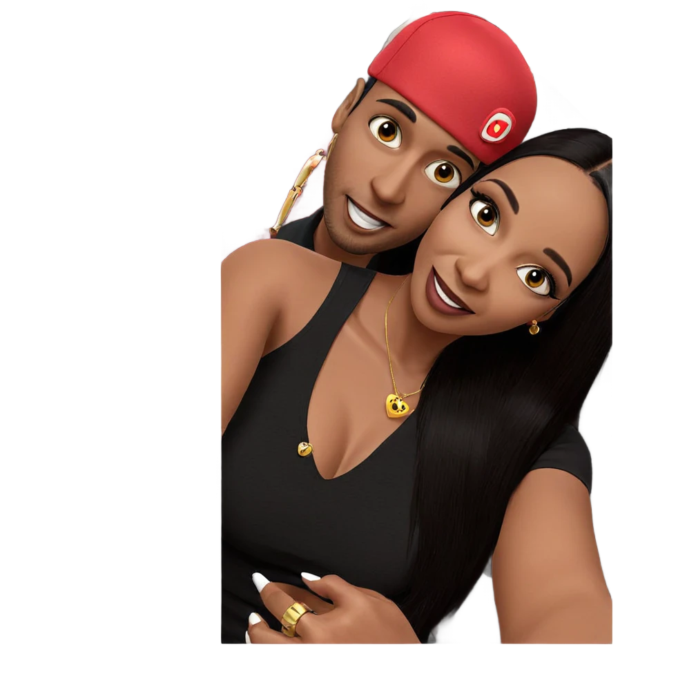 playful couple with accessories emoji