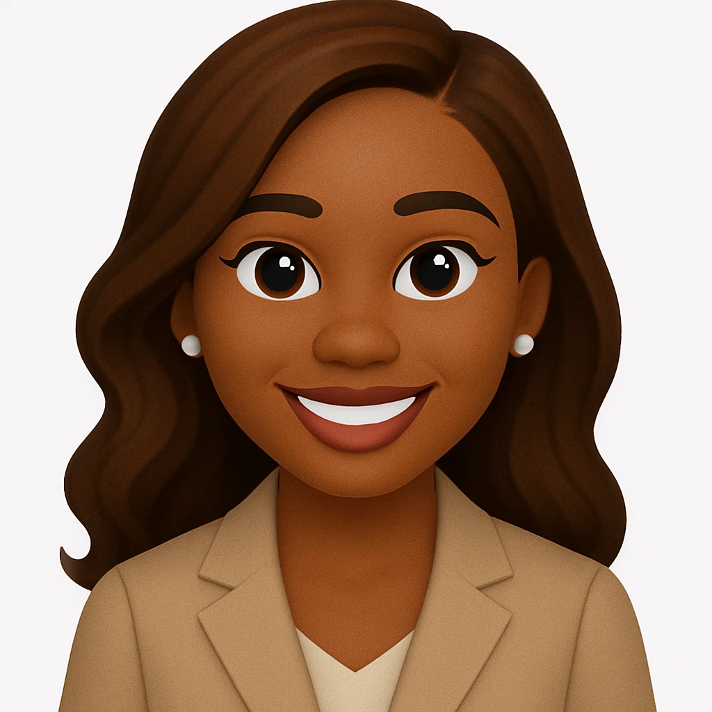 turn the second man in emoji style of the 1st image, match the facial features and match dressing style of the 2nd image, she is wearing suit emoji