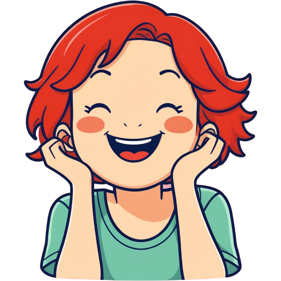 À red hair girl who laugh emoji