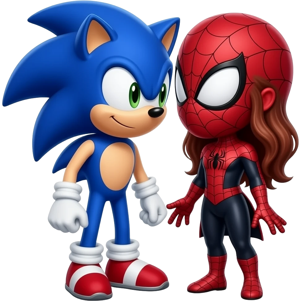 sonic  e mulher aranha love emoji