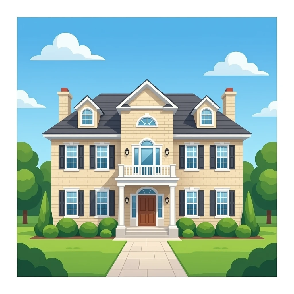 Make an 3 floor mansion emoji