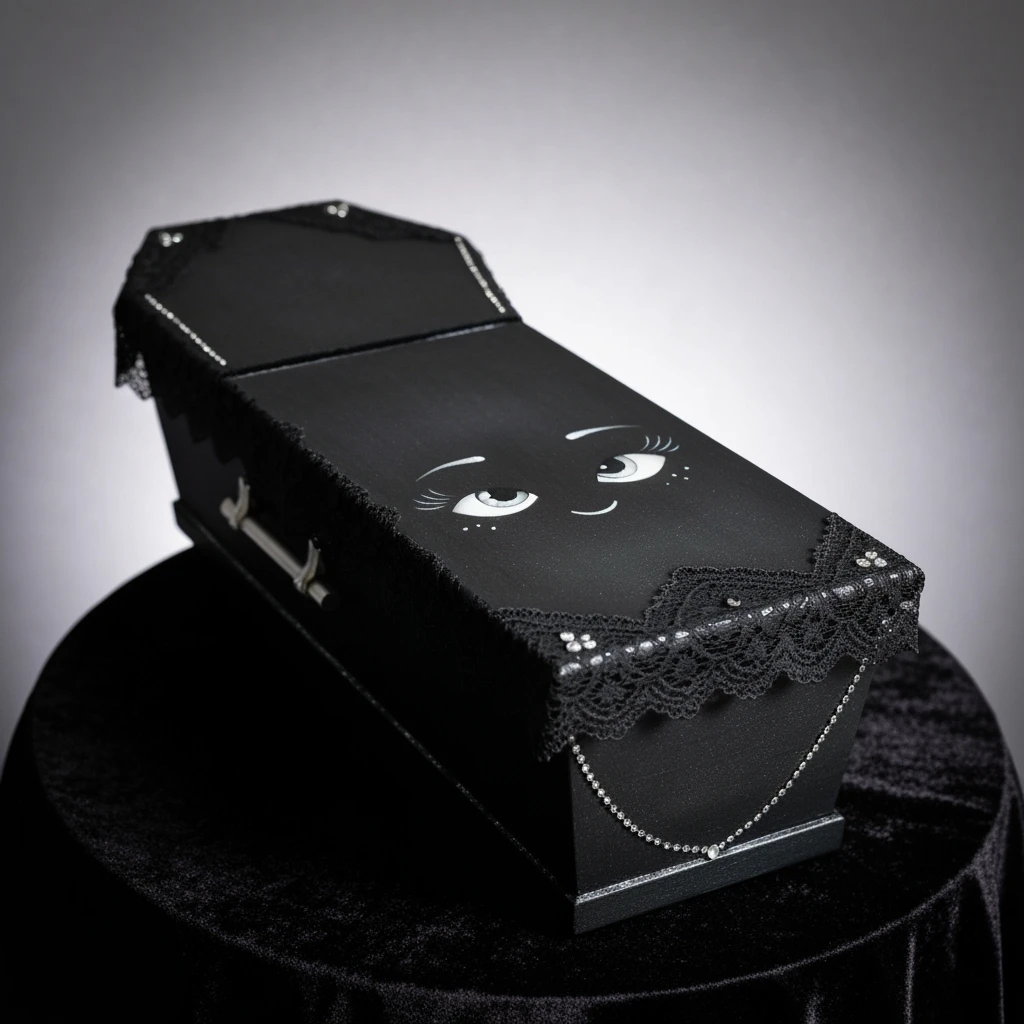 goth coffin, cute, expressive, minimal emoji