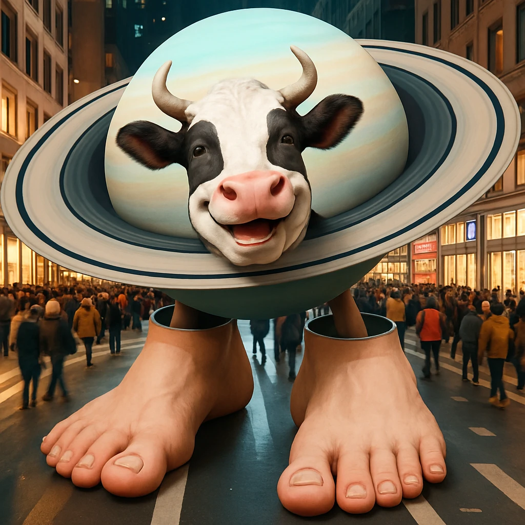 Change the cow's face to a happy, smiling expression while keeping the image quality and style the same as the original image. emoji