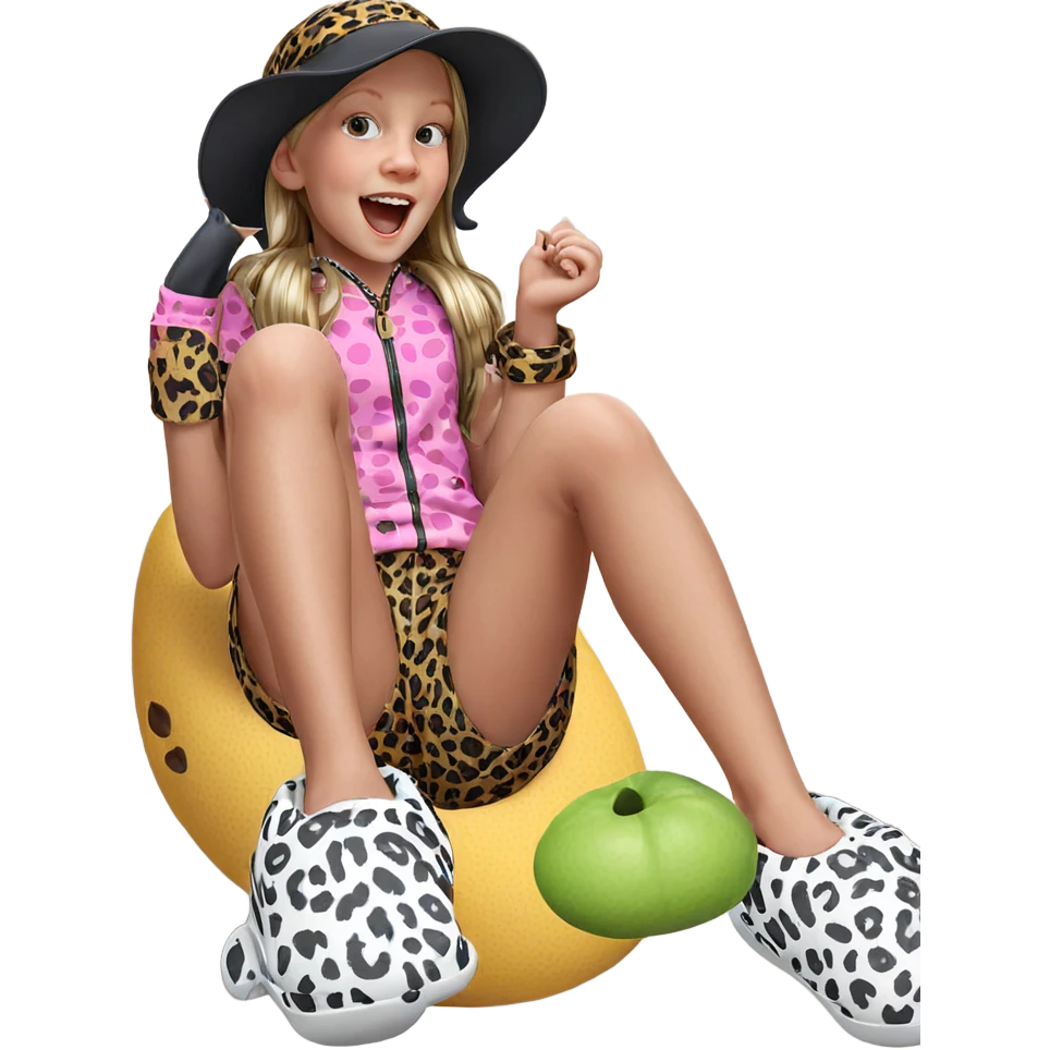 girl in leopard print outfit emoji