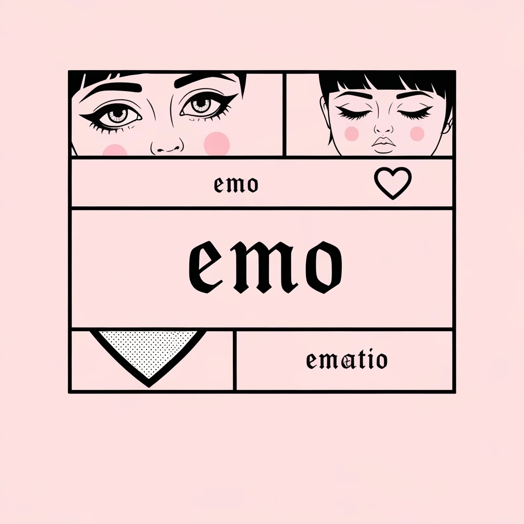 emo banner, cute, expressive, minimal, variation 1 emoji