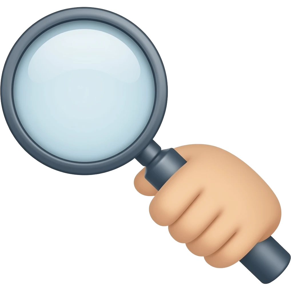 hand holding magniying glass emoji