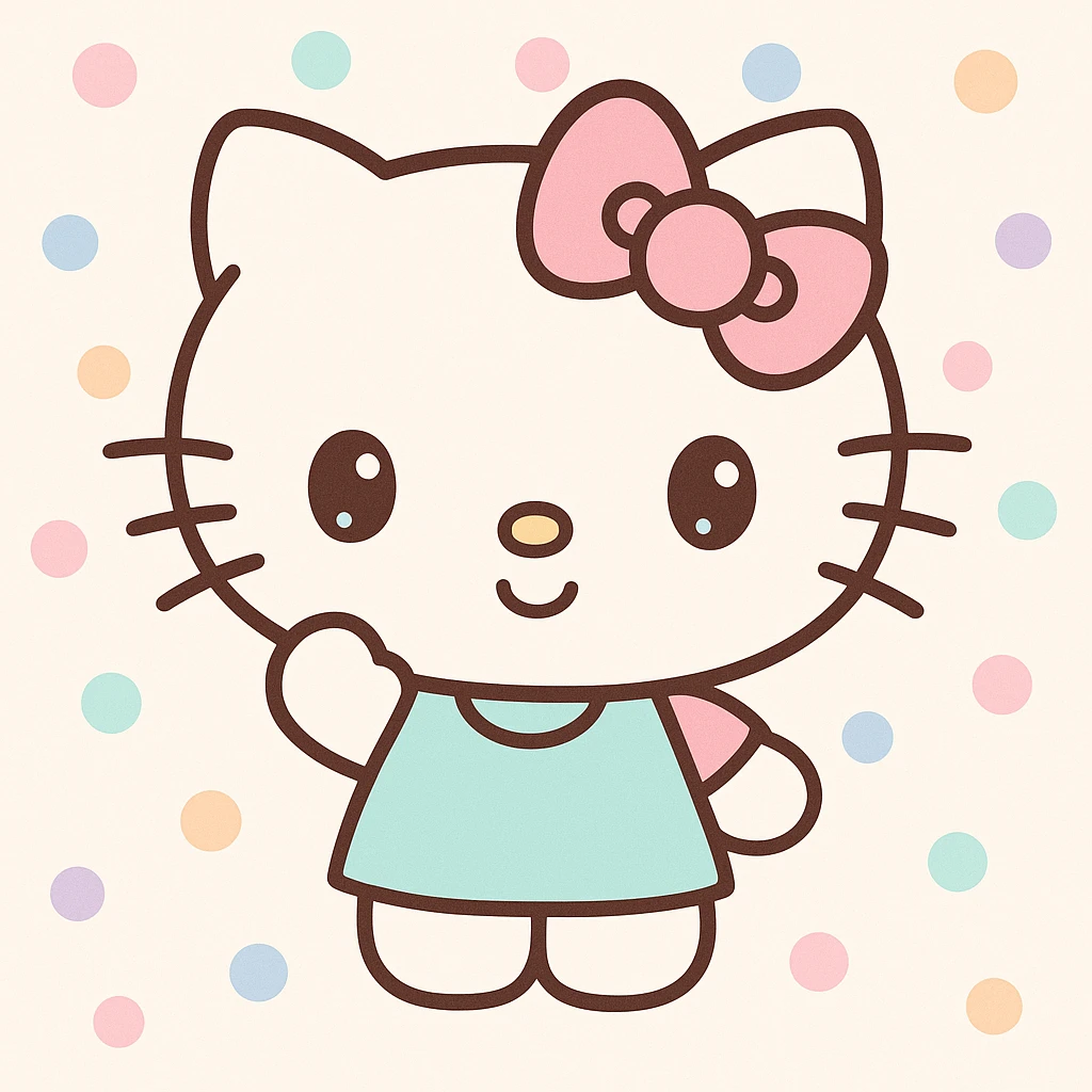 Hello Kitty kawaii cartoon style emoji