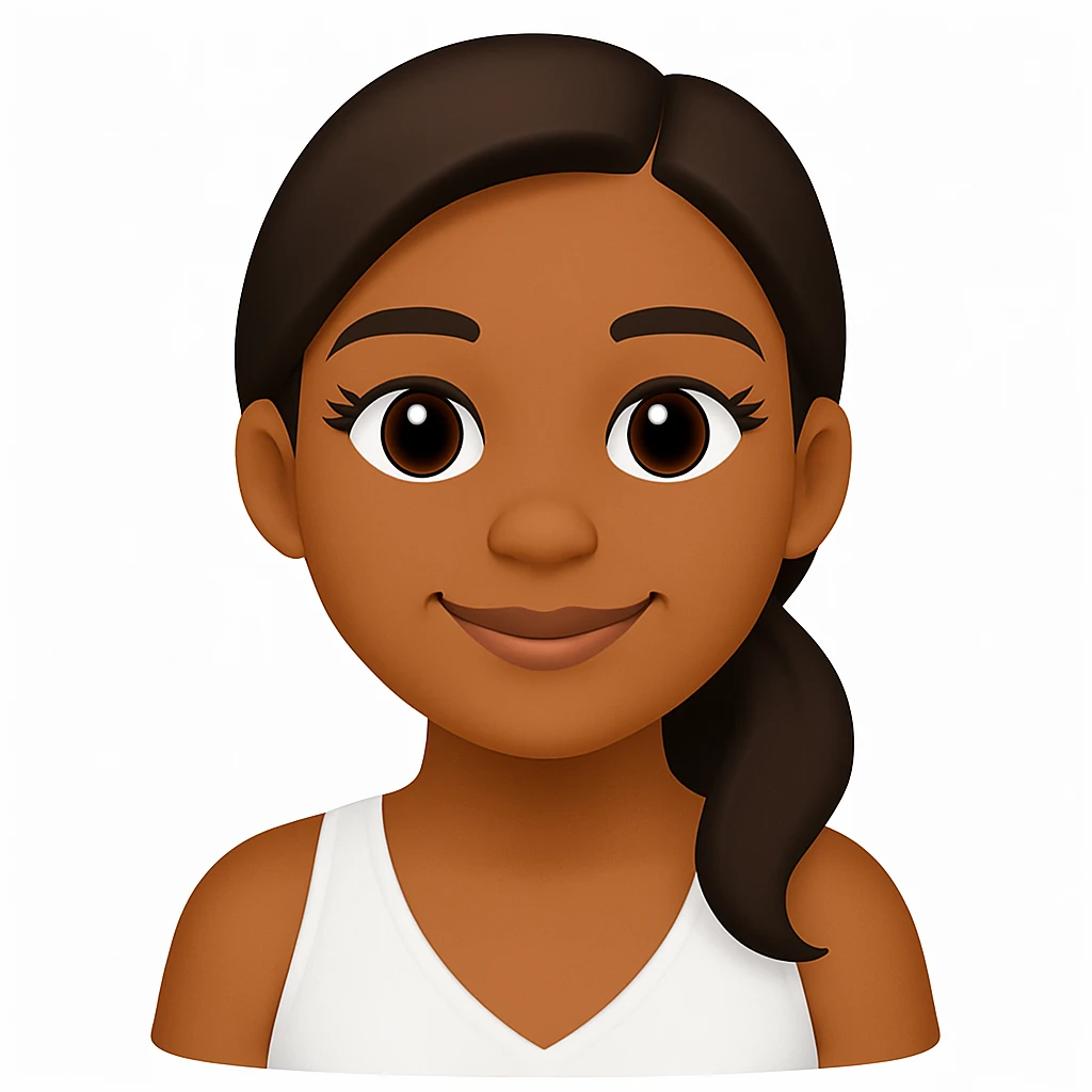 turn the second man in emoji style of the 1st image, match the facial features and match dressing style of the 2nd image, she is wearing white tank top lose emoji