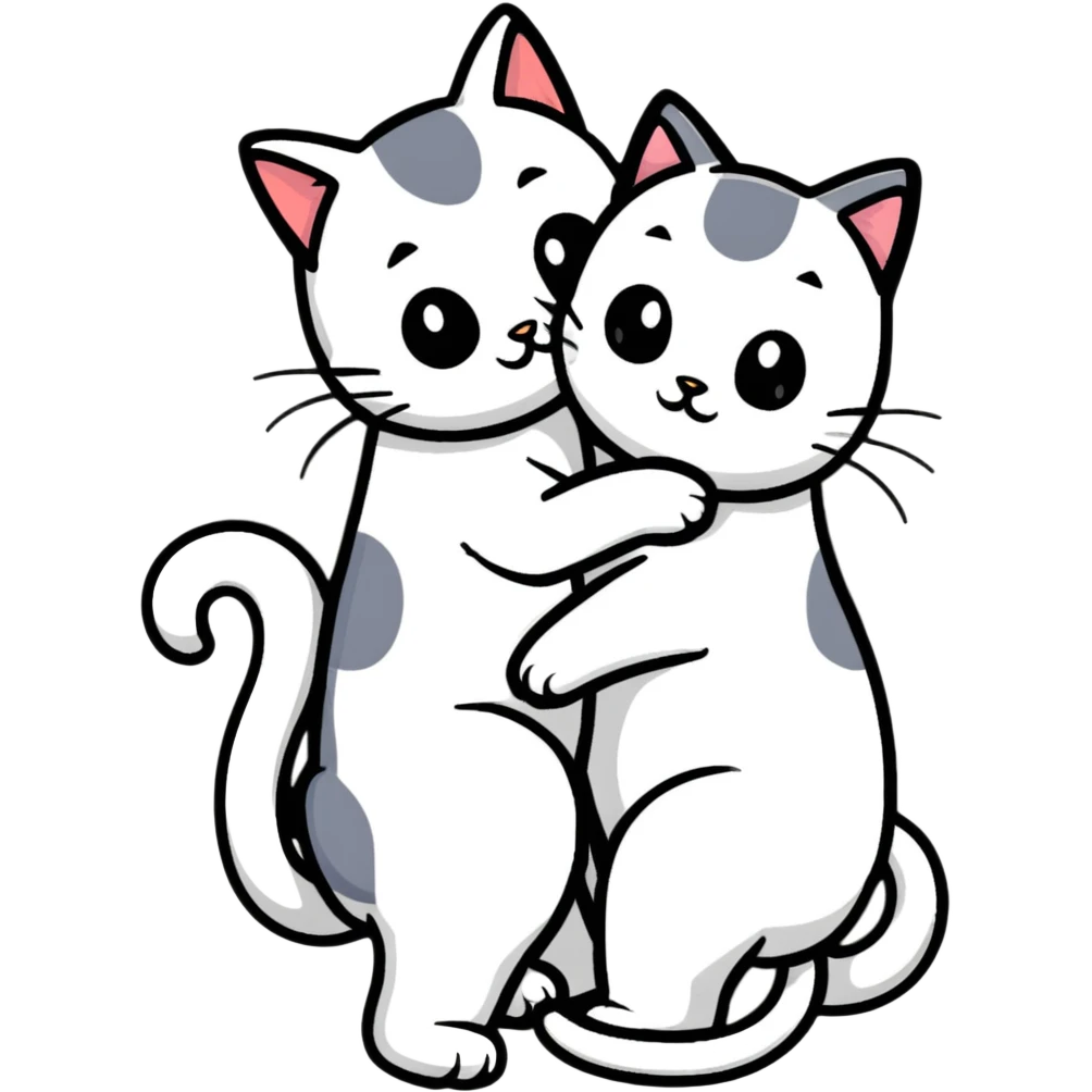 two emo cats in love emoji