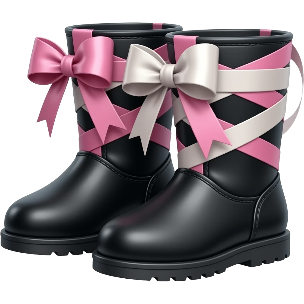 Uggs with pink and white bows emoji