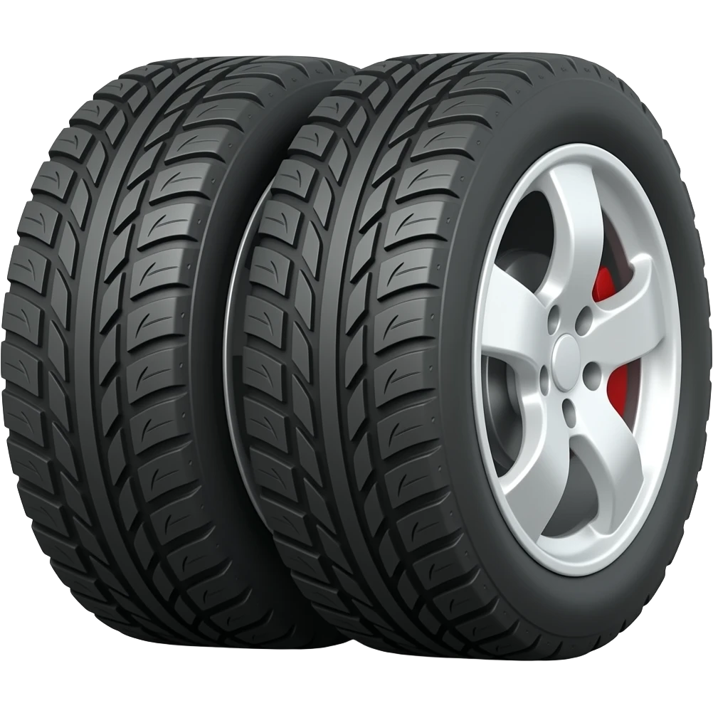 car tires are black on a white background minimalism emoji