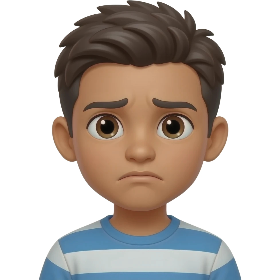 Mid complexion boy face being disappointed emoji