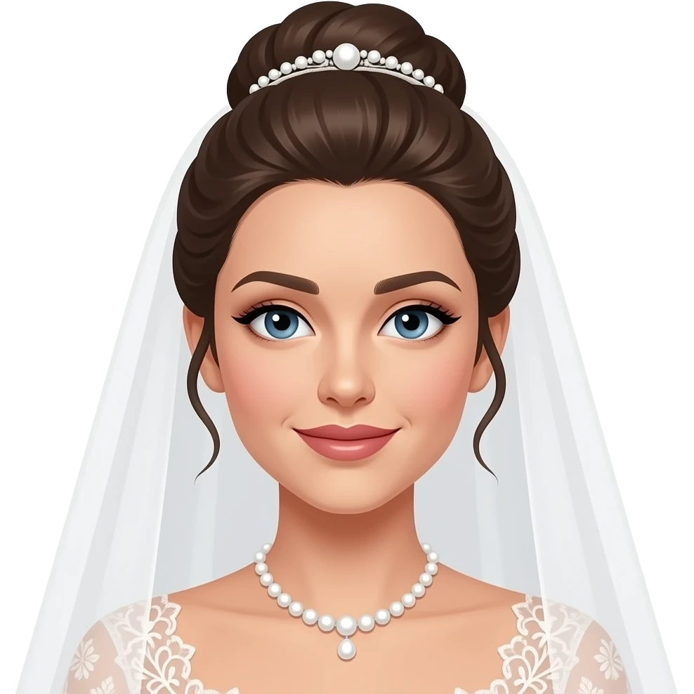 Woman with wedding style hair up emoji