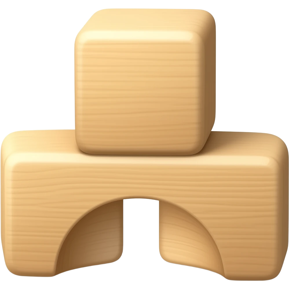 Wooden toy blocks emoji