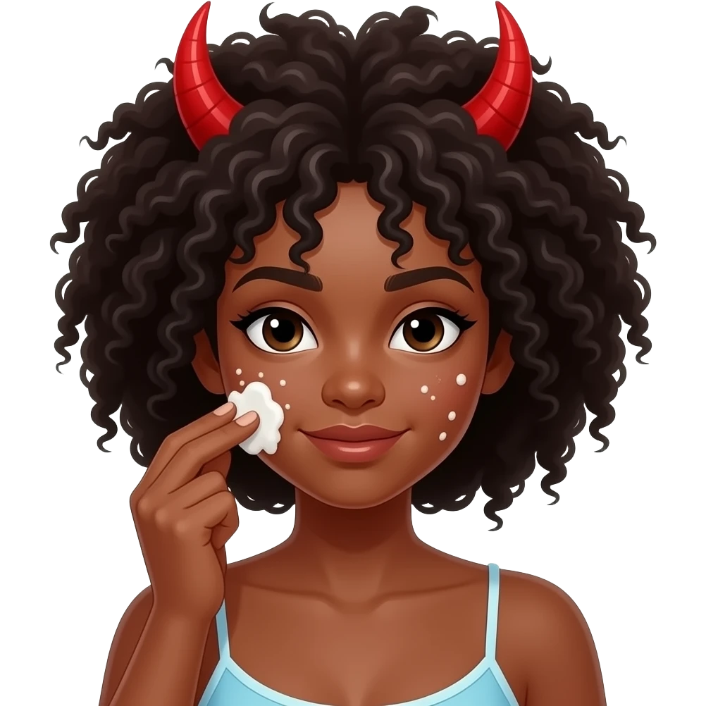 Body scrub devil human girl black summer afro emoji