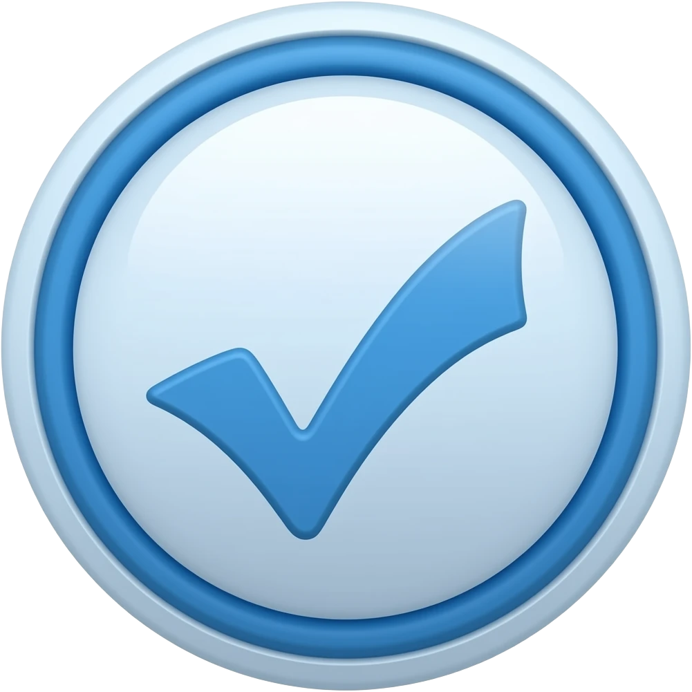 Verification tick in round blue circle emoji