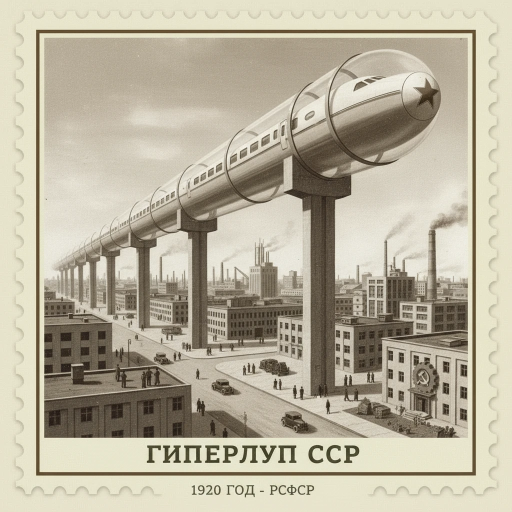 Hyperloop USSR-edition. 1930 год

Стилизуй под марку как на фото  emoji