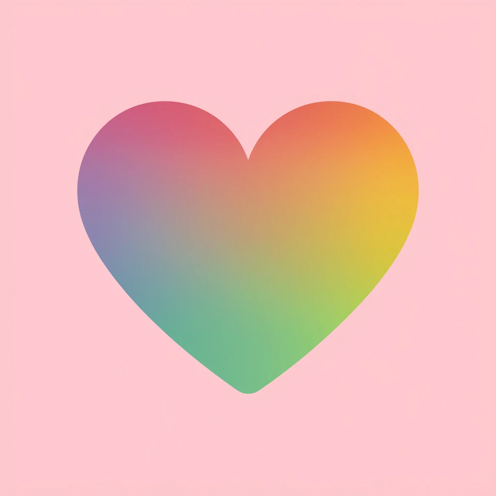 heart with a soft pastel ombre emoji