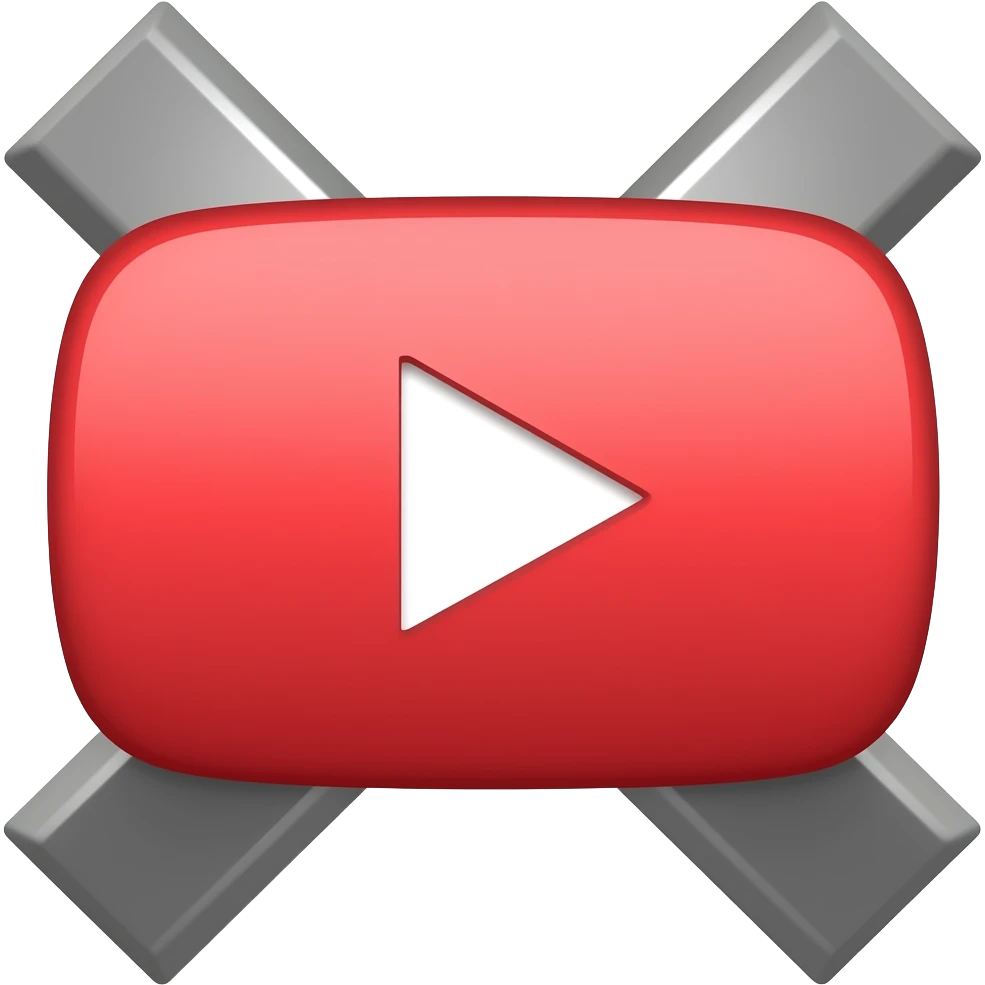 X over YouTube logo emoji