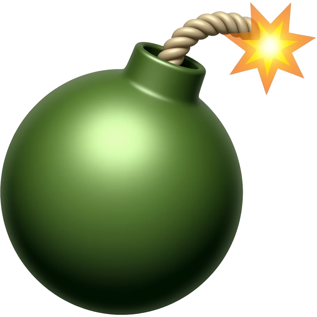 green bomb, don't use copyrighted material emoji