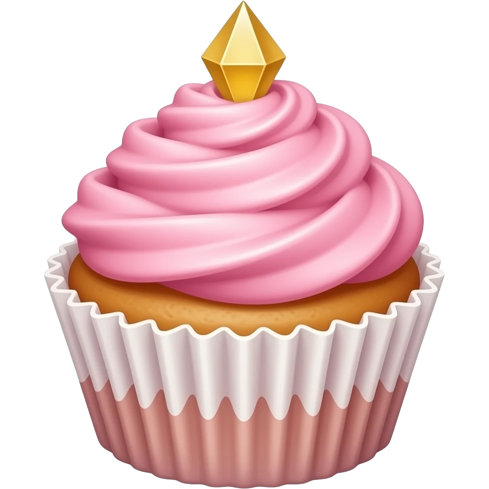 Cupcake with pink icing emoji