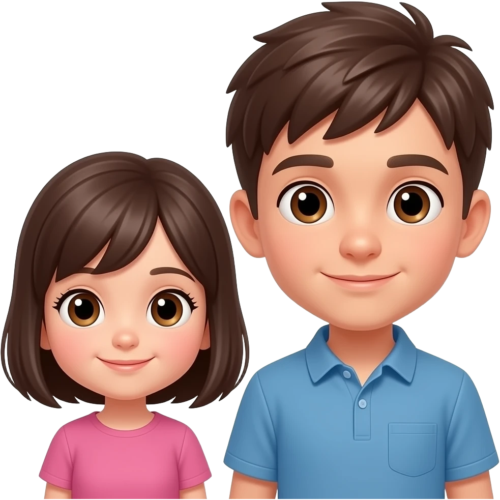 Short girl beside tall boy don't change anything exept the color of the eyes make them brown emoji