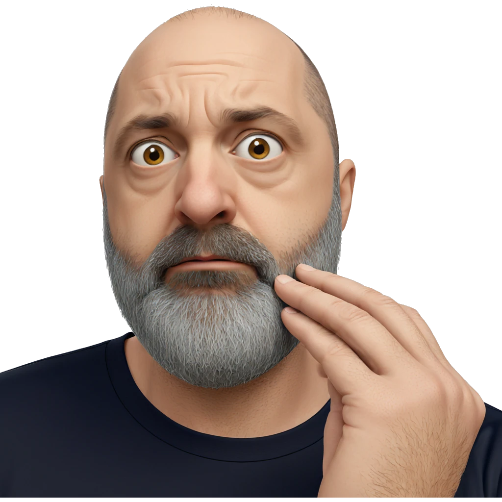 bald male with beard emoji