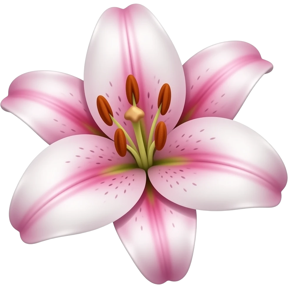 white and pink beautiful lily emoji