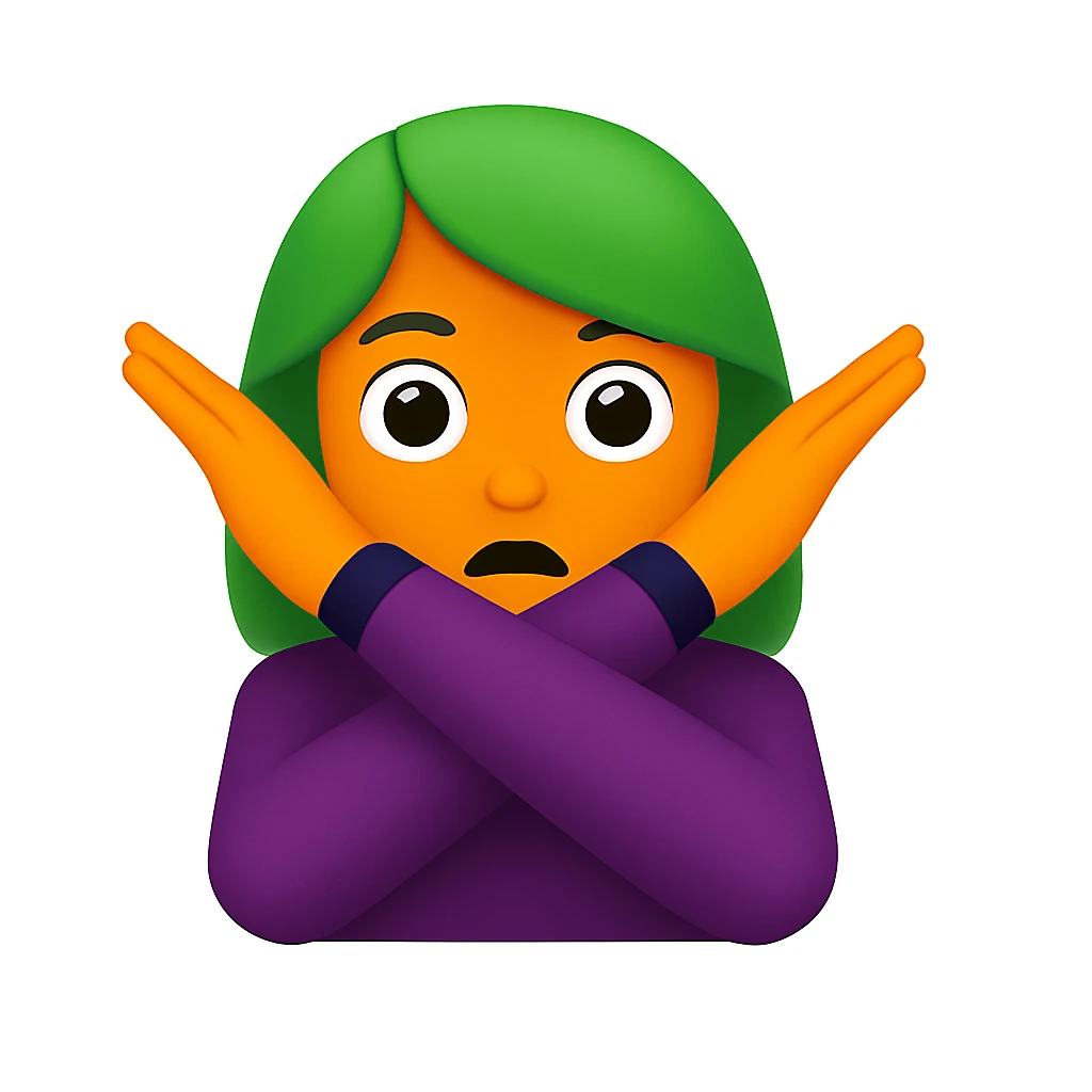 Fix the eyes so both pupils are the same color and style as the original emoji, with white highlights and no grey. Keep the orange skin and bright green hair. The style should match the original emoji style with orange skin and bright green hair. emoji