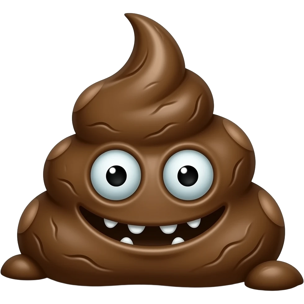 Poop without pupils zombie monster emoji